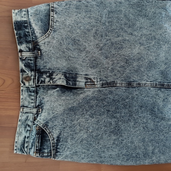 Vintage High Waisted Acid Wash Jean Denim Pencil Skirt Size Large / 12 - Picture 4 of 6